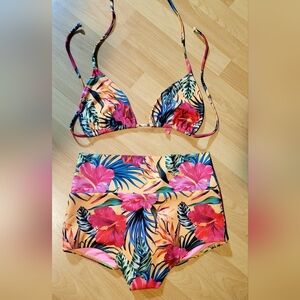 Tropical Floral Bikini Set Doll High Quality Fabric Size L/XL